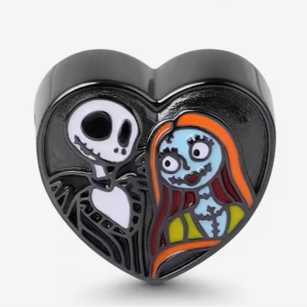 🌻 S925 Sterling Silver Nightmare before Christmas Skeleton Couple Charm